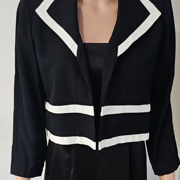 John Roberts Black and White Blazer with Nautical Stripes - Picture 5 of 11